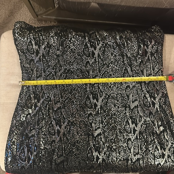 Calvin Klein Womens Black Velvet Sequined Cocktail Dress - Picture 12 of 13